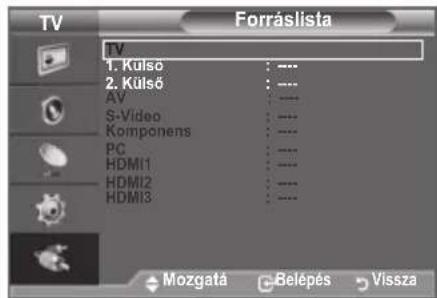 SAMSUNG LE40A4577C1DXXC - Választhat a TV kimeneti csatlakozóihoz csatlakoztatott külso jelforrások kozül. - 2