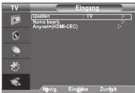 SAMSUNG LE40A4577C1DXXC - Sie konnen zwischen den an den Eingangsbuchsen des Fernsehgeräts angeschlossenen externen Quellen auswahlen. - 1