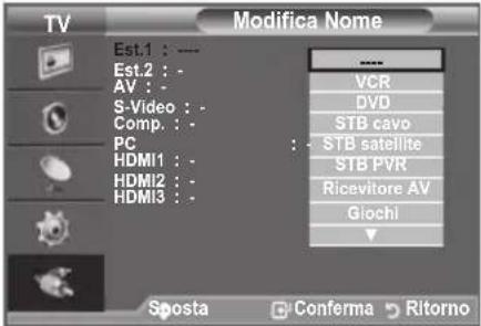 SAMSUNG LE40A4577C1DXXC - Modifica dei nomi delle sorgenti di ingressso - 2
