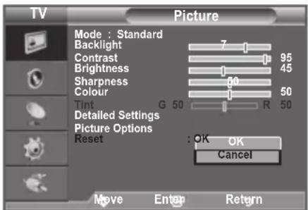 SAMSUNG LE40A4577C1DXXC - You can return to the factory defaults picture settings. - 1