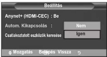 SAMSUNG LE40A4577C1DXXC - Anynet+ eszkozok automatikus kikapcsolasa a TV keszulek kikapcsolasakor. - 1
