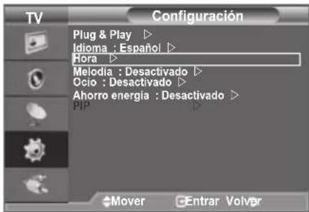 SAMSUNG LE40A4577C1DXXC - Ajuste y visualización de la hora actual - 1