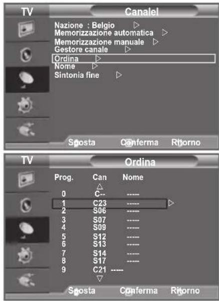 SAMSUNG LE40A4577C1DXXC - Ordinamento dei canali memorizzati - 1