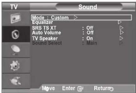 SAMSUNG LE40A4577C1DXXC - Equalizer: Balance/100Hz/300Hz/1kHz/3kHz/10kHz - 1