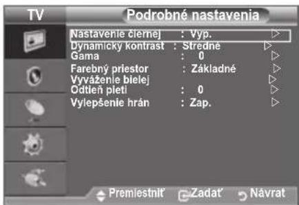 SAMSUNG LE40A4577C1DXXC - Konfigurácia podrobnych nastavení obrazu - 2