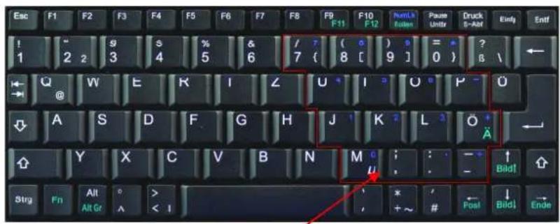 KeySonic ACK340 U+ - Tasten mit doppelten Funktionen - 1