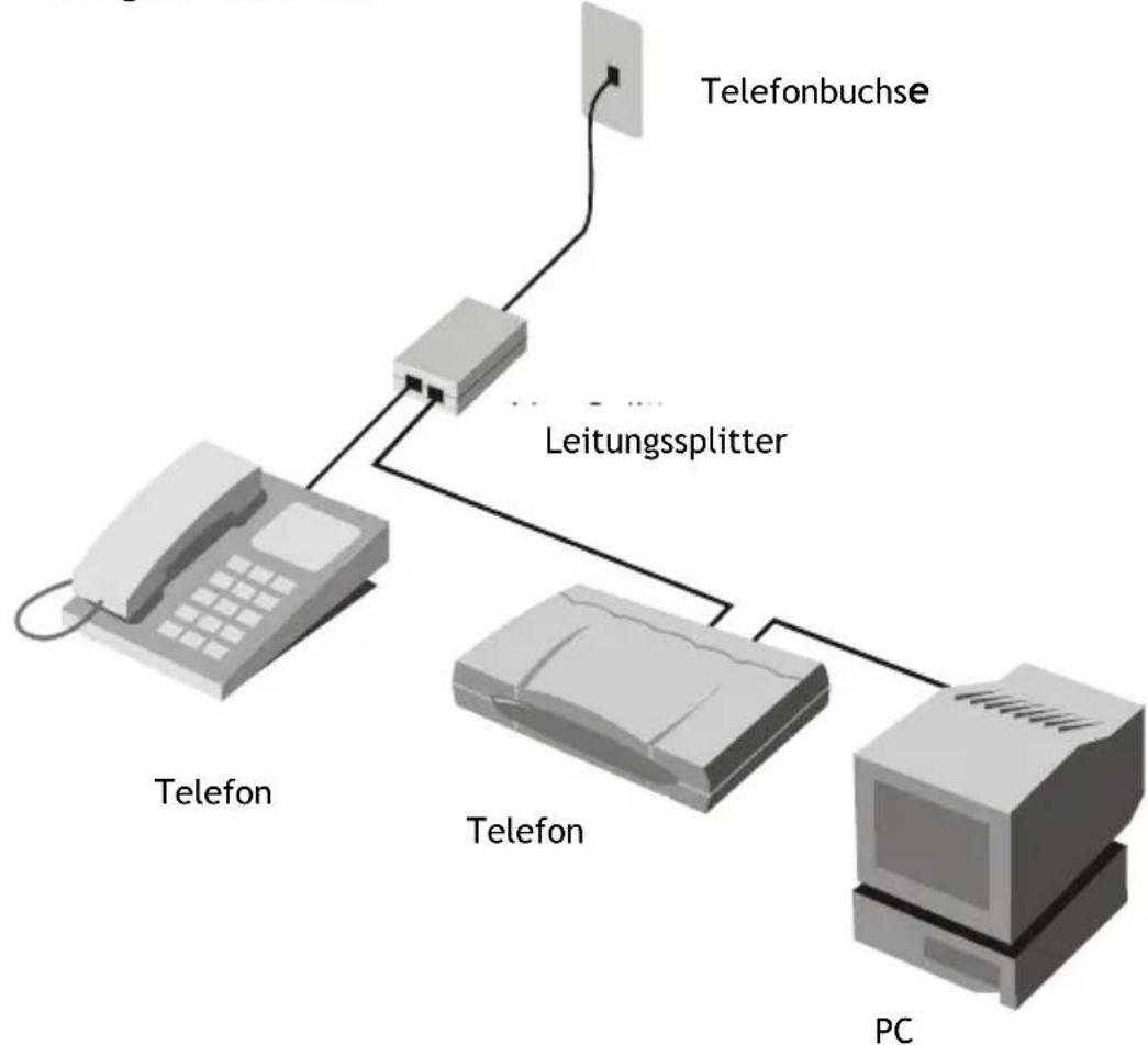 CONCEPTRONIC ADSL2+ Router - Drei-Port-Filter für ADSL (häufigster Filter für ADSL-Anschlüsse) - 1