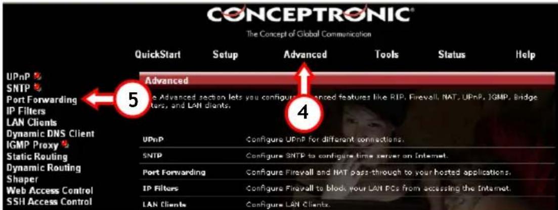 CONCEPTRONIC ADSL2+ Router - Portweiterleitung - 1