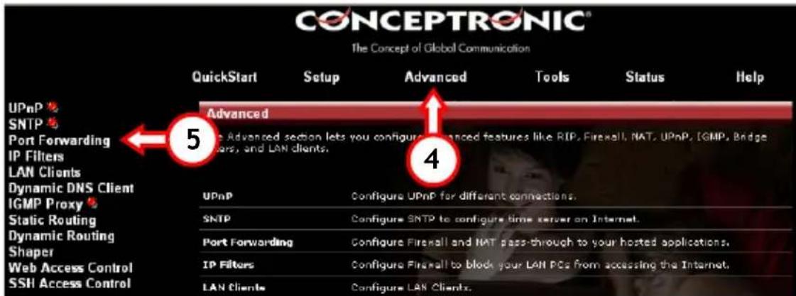 CONCEPTRONIC ADSL2+ Router - Reindirizzamento - 1