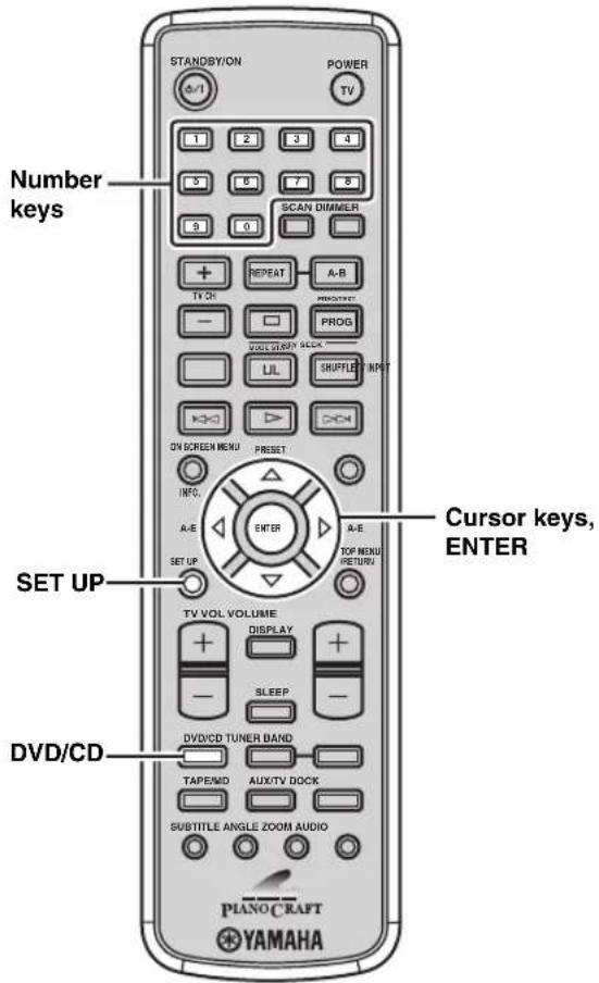 YAMAHA PianoCraft MCRE810 - Configuring the DVD Player Settings (Setup Menu) - 1