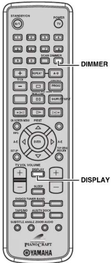 YAMAHA PianoCraft MCRE810 - Cambio de ajustes del visualizador del panel delantero - 1