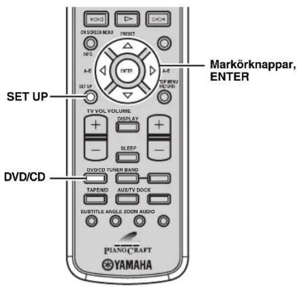 YAMAHA PianoCraft MCRE810 - Återställning av DVD-spelarinstallingar - 1