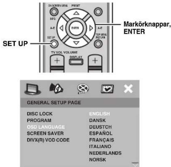 YAMAHA PianoCraft MCRE810 - Steg 4: Valj menysprak for bildskärmsvisning - 1