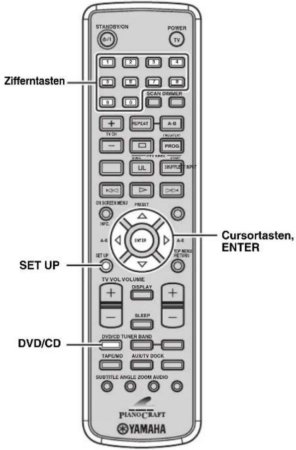 YAMAHA PianoCraft MCRE810 - Konfigurieren der DVD-Player-Einstellungen (Setup-Menü) - 1