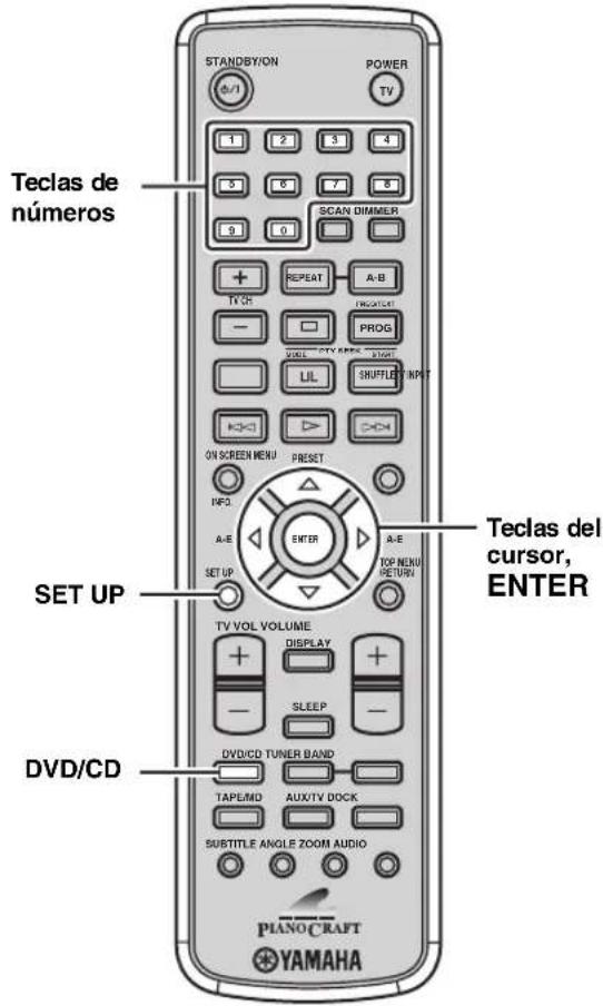YAMAHA PianoCraft MCRE810 - Configuración de ajustes del reproductor DVD (Menu de preparación) - 1