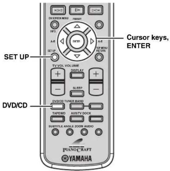 YAMAHA PianoCraft MCRE810 - Resetting the DVD player settings - 1