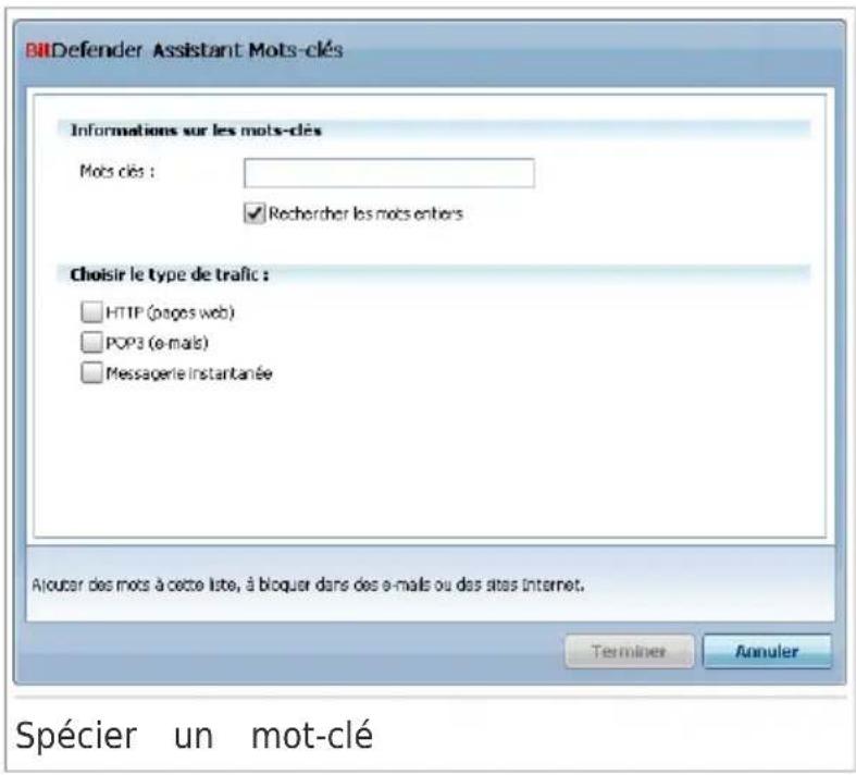 BITDEFENDER Total Security 2010 - Création de Régles de Contrôle par Mots-clés - 1