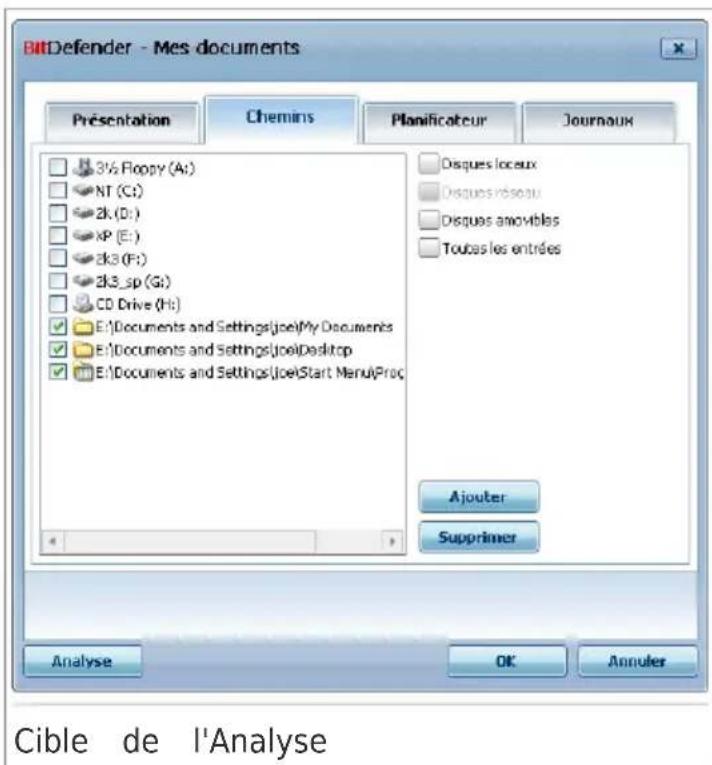 BITDEFENDER Total Security 2010 - Dénition de la cible à analyser - 1