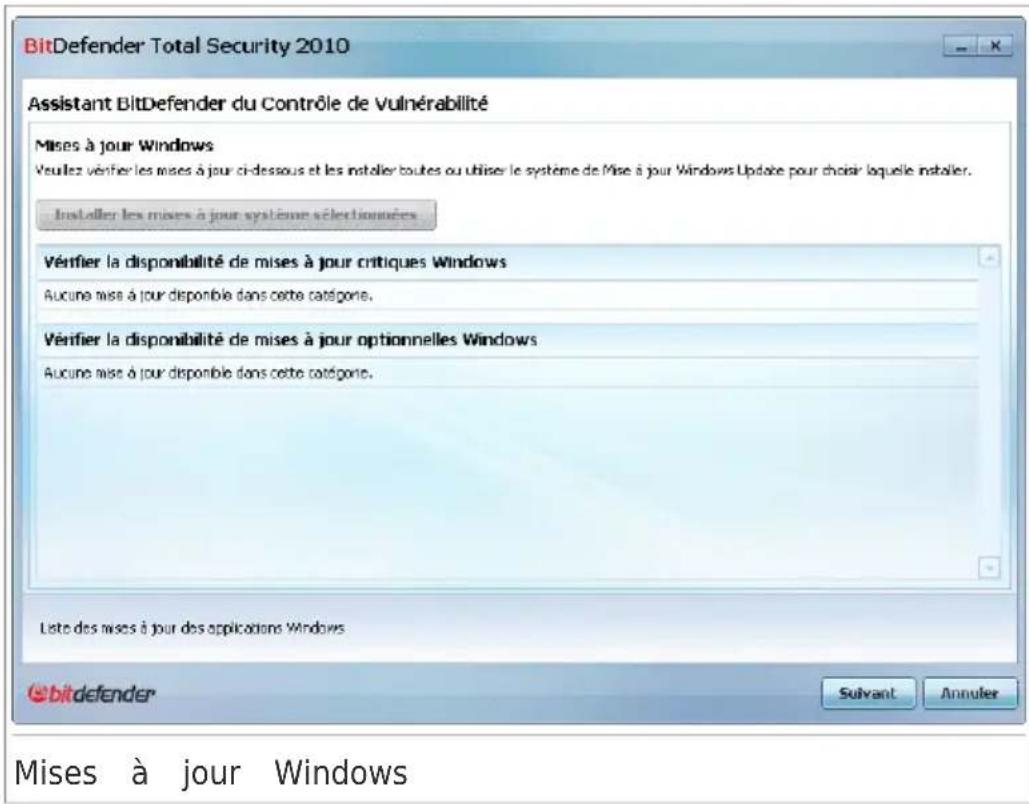 BITDEFENDER Total Security 2010 - Étape 3/6 - Mettre à jour Windows - 1