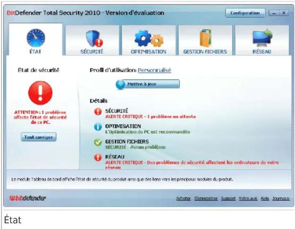 BITDEFENDER Total Security 2010 - État - 1