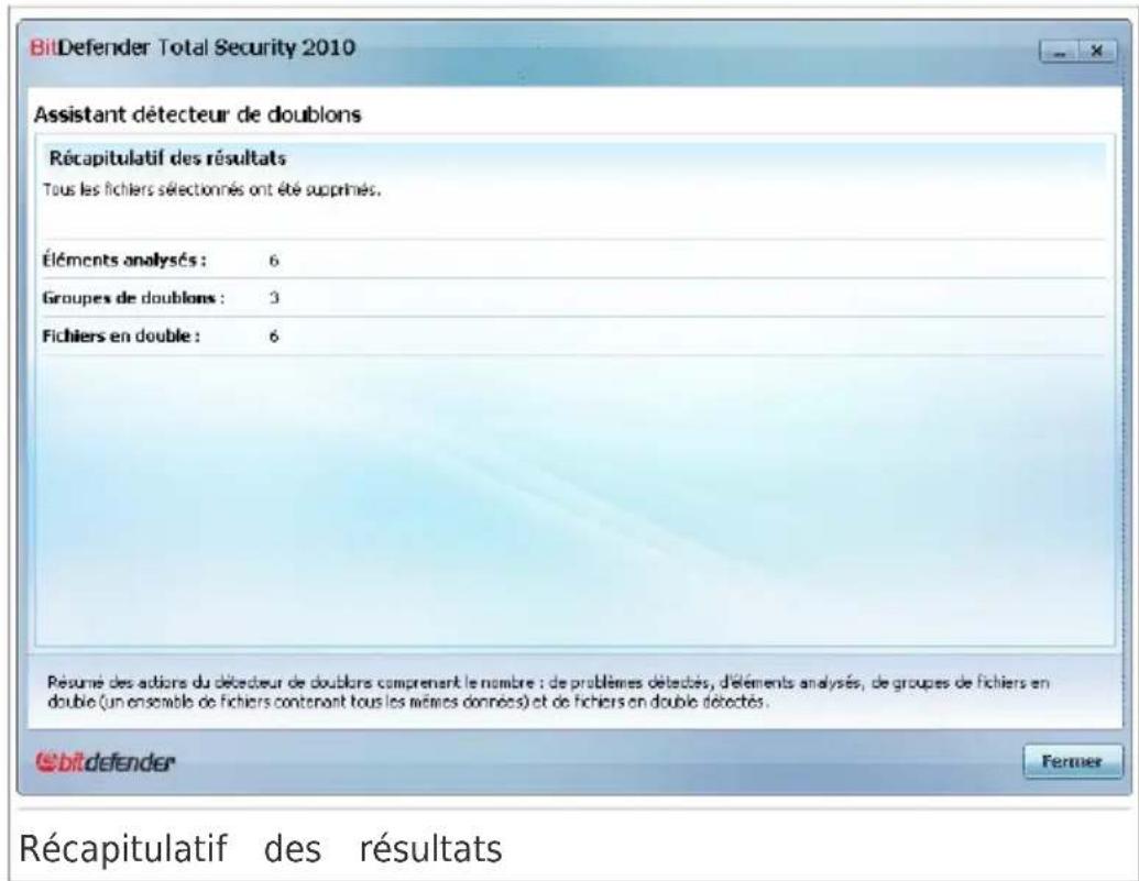 BITDEFENDER Total Security 2010 - Étape 4 sur 4 - Voir le récapitulatif des résultats - 1