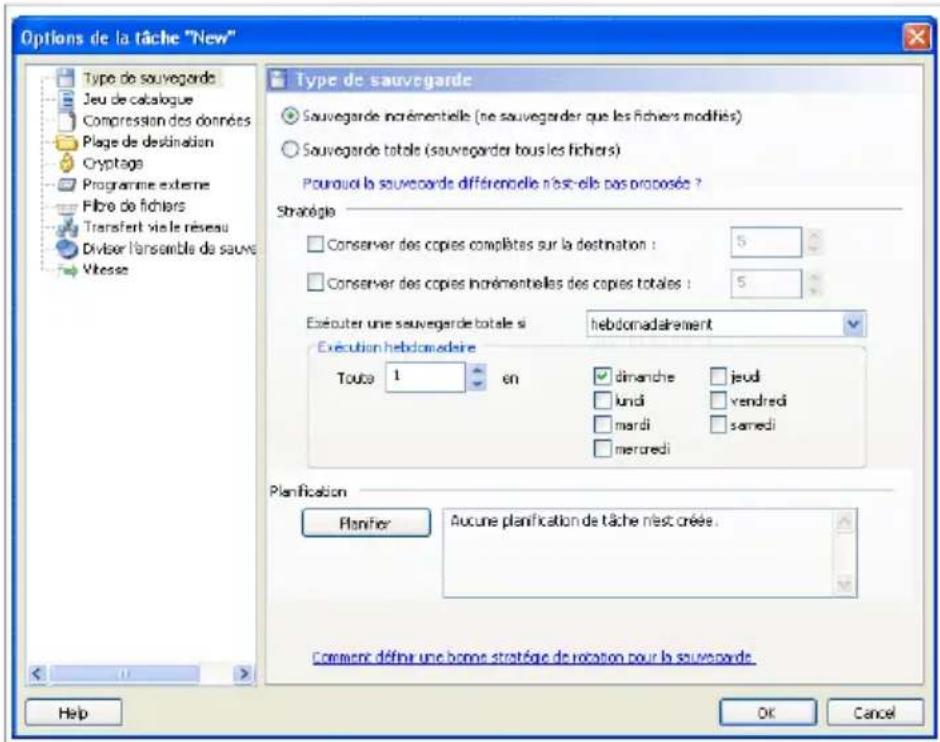 BITDEFENDER Total Security 2010 - Boite de dialogue Options de sauvegarde - 1