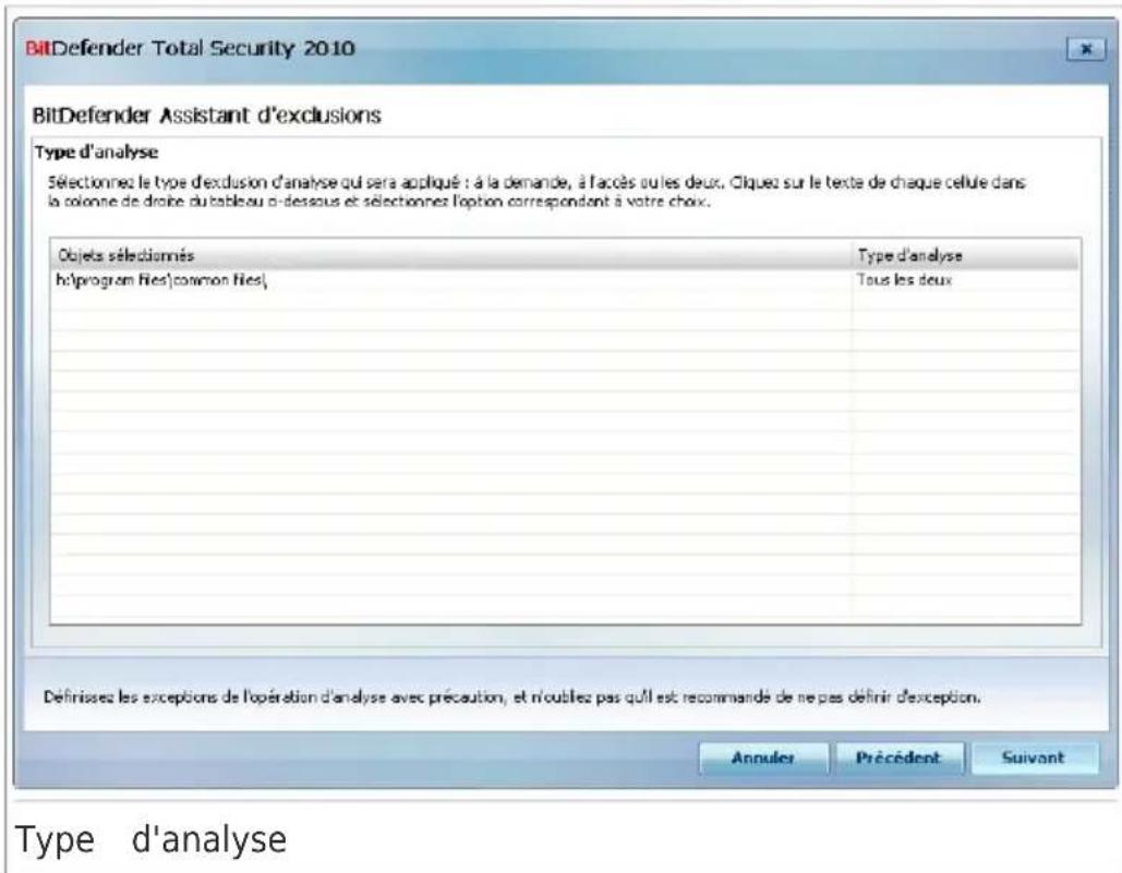 BITDEFENDER Total Security 2010 - Étape 3/4 - Sélectionner le type d'analyse - 1