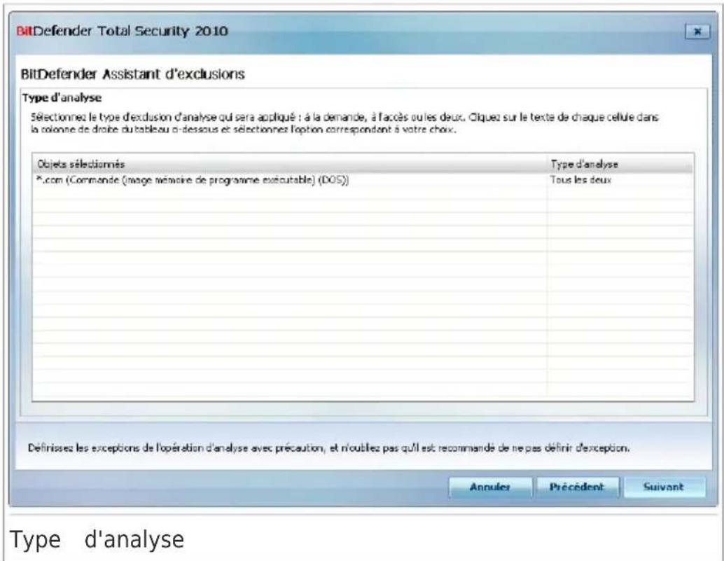 BITDEFENDER Total Security 2010 - Étape 3/4 - Sélectionner le type d'analyse - 1