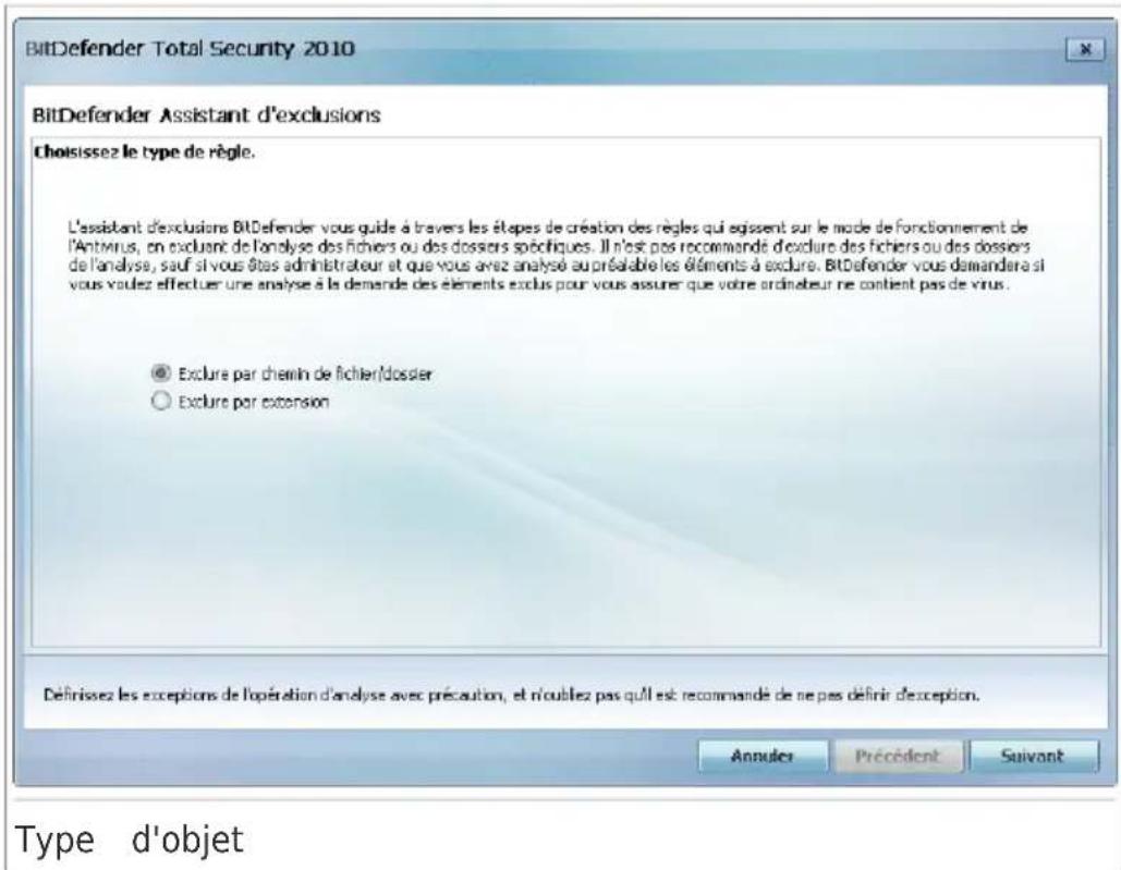 BITDEFENDER Total Security 2010 - Étape 1/4 - Sélectionner le type d'objet - 1