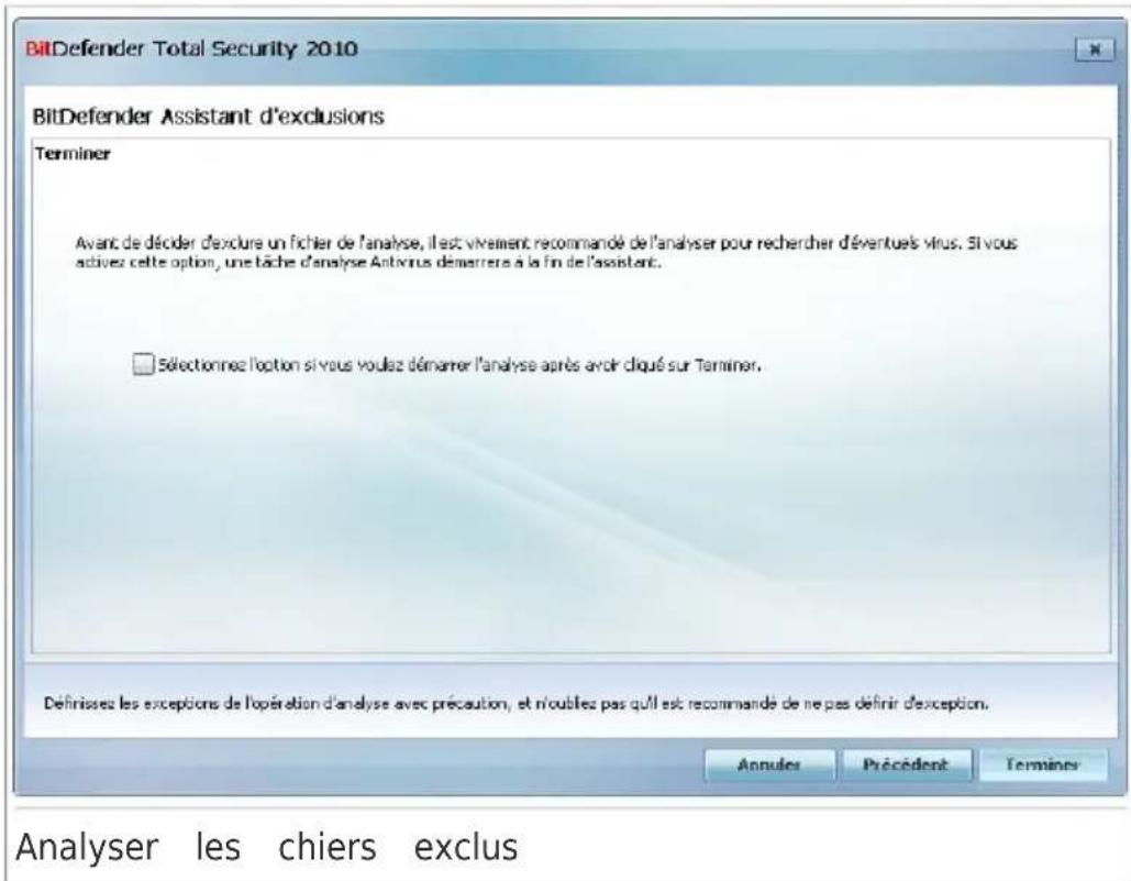 BITDEFENDER Total Security 2010 - Étape 4/4 - Analyser les chiers exclus - 1