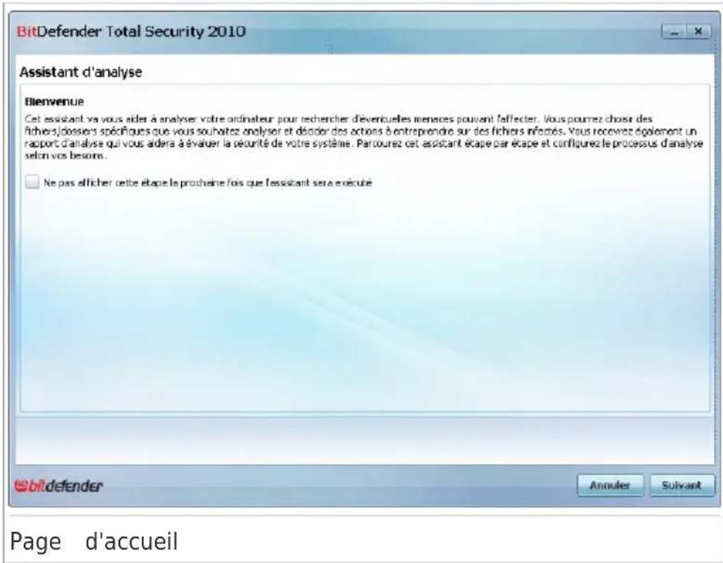 BITDEFENDER Total Security 2010 - Étape 1 sur 6 - Fenêtre de Bienvenue - 1
