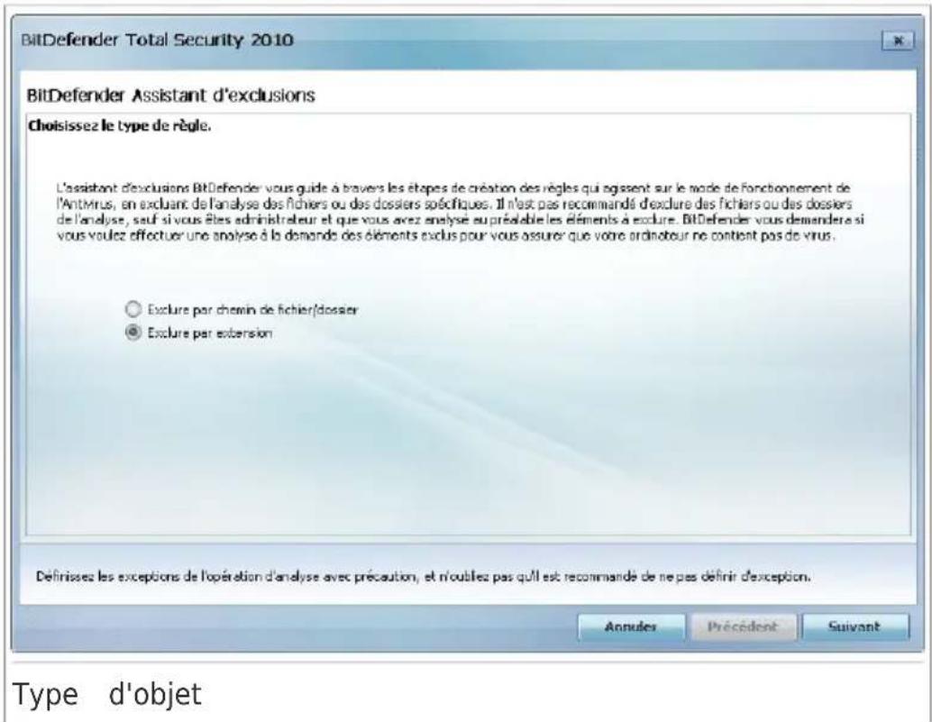 BITDEFENDER Total Security 2010 - Étape 1/4 - Sélectionner le type d'objet - 1