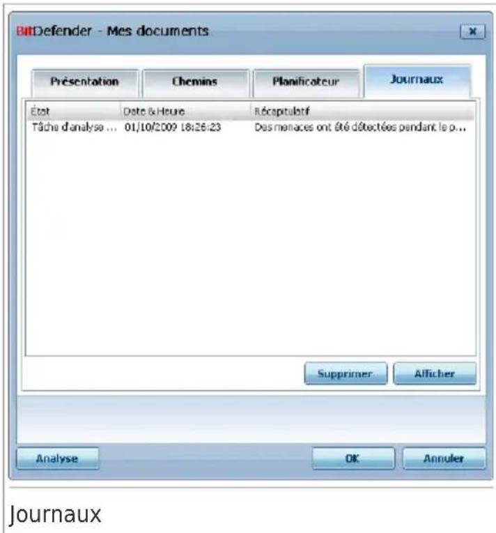 BITDEFENDER Total Security 2010 - Acher les journaux d'analyse - 1