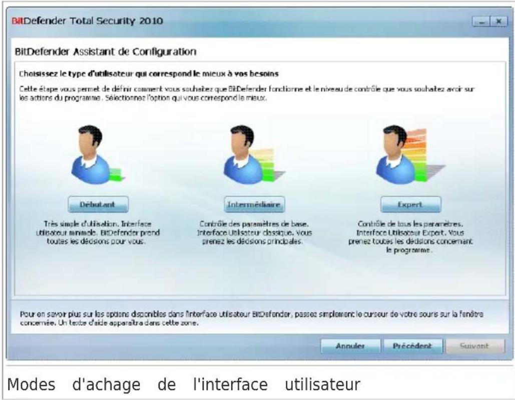 BITDEFENDER Total Security 2010 - Étape 3 - Sélectionner l'Interface Utilisateur - 1