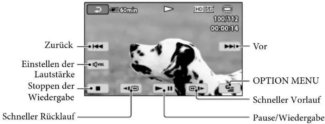 SONY Handycam HDRCX100B - Berühren Sie das Register HD (oder 1) den gewünschten Film (2). - 2