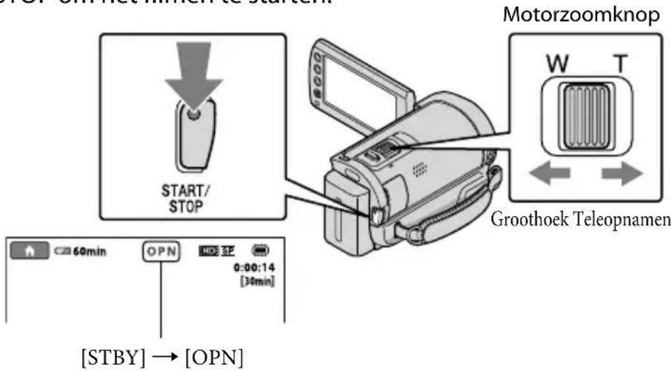 SONY Handycam HDRCX100B - Druk op START/STOP om het filmen te starten. - 1
