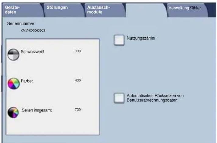 XEROX WorkCentre 7335 RPL - Die Zählerstände werden angezeigt. - 1