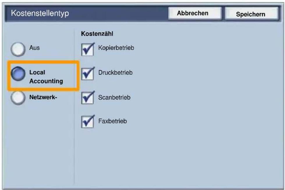 XEROX WorkCentre 7335 RPX - Einrichtung der Kostenzahlung - 1