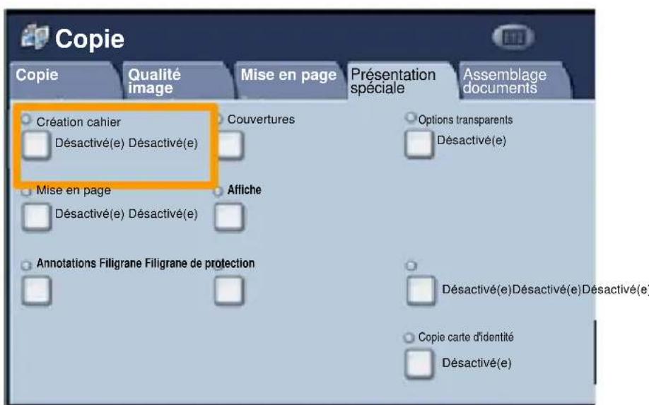 XEROX WorkCentre 7335 RPX - Creation cahier - 1