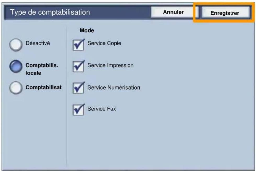 XEROX WorkCentre 7335 FPBX - Appuyez sur la touche Enregistrer. - 1