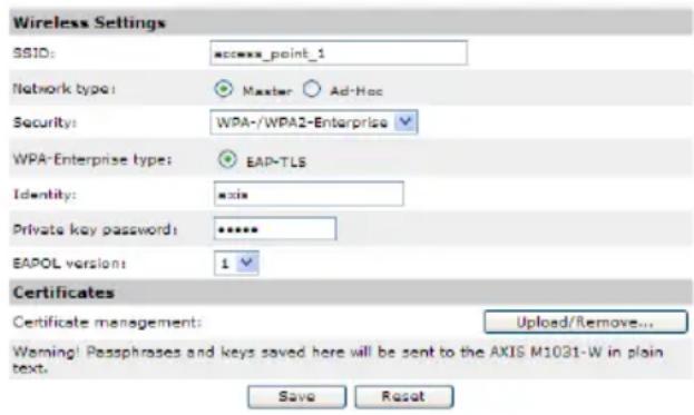 AXIS M1031 - EAP-TLS - 1