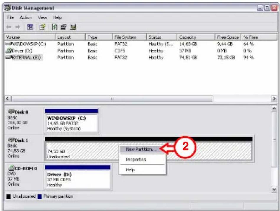 CONCEPTRONIC CHD2UES200 - Créer et formater une partition sur le CHD2UES - 1