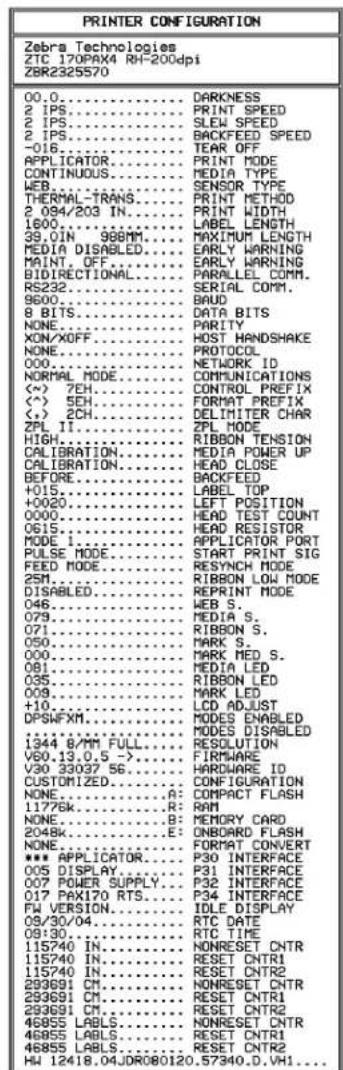 ZEBRA 170PAX4 - Pour imprimer une étiquette de configuration, procédez comme suit : - 1