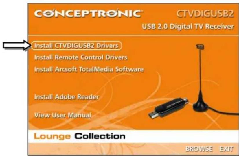 CONCEPTRONIC CTVDIGUSB2 - Instalação do controlador e do software - 1