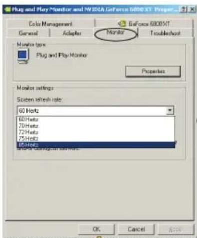 ECS N8400GS512DS - Ajuster la vitesse de rafraîchissement du moniteur - 2