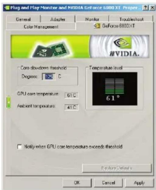 ECS N9500GTC1GQSF - Definições da temperatura - 1