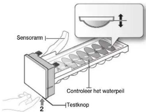 Sensorarm 2 Testknop Controleer het waterpeil