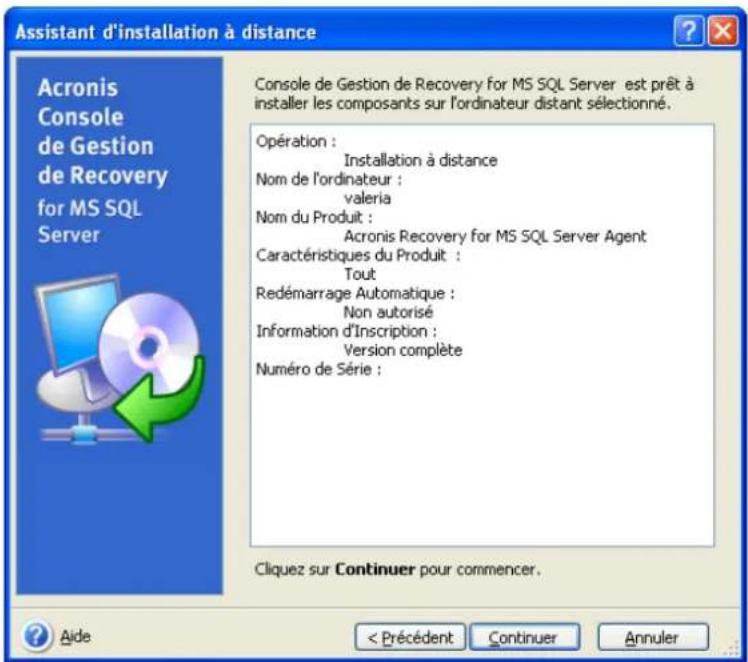 ACRONIS Recovery for MS SQL Server - Installation à distance de l'Agent d'Acronis Recovery for MS SQL Server - 5