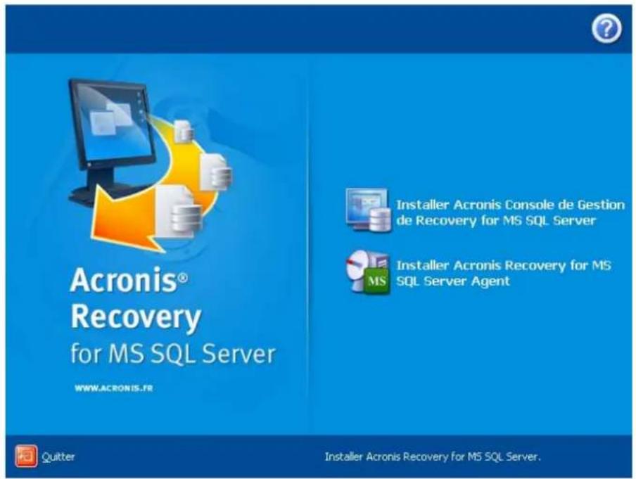 ACRONIS Recovery for MS SQL Server - Installation des Composants d'Acronis Recovery for MS SQL Server - 1