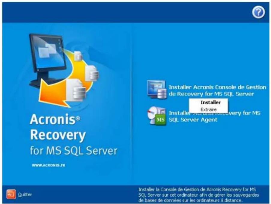 ACRONIS Recovery for MS SQL Server - Extraction d'Acronis Recovery for MS SQL Server - 1